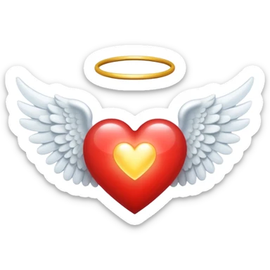 Angelic divine holy Christian Heart with angel wings sticker