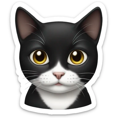 tuxedo cat with white mustache  sticker