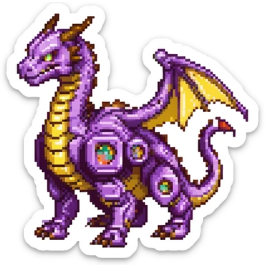 purple robot dragon sticker