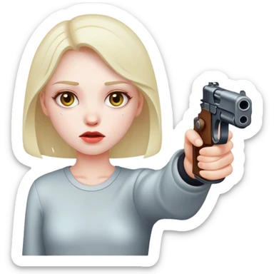 Girl getting shot sticker