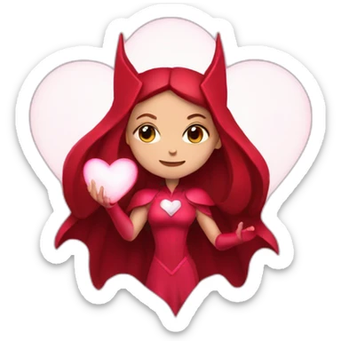 scarlet witch holding heart sticker