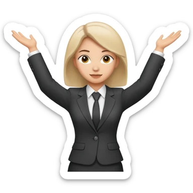 Female accountant spreading arms to the sides sticker