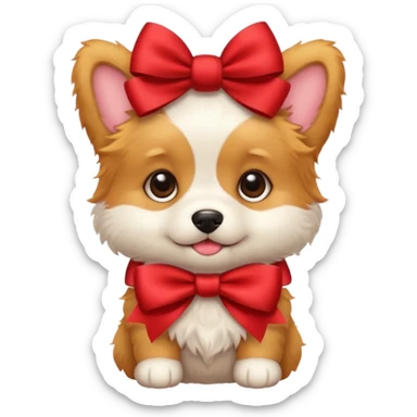 Cute puppy with bow sticker