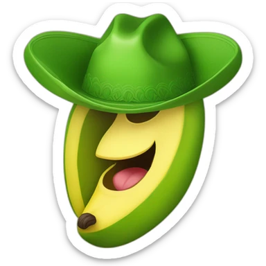 un cuerpo de platano verde que tenga un bigote y un sombrero de paja sticker