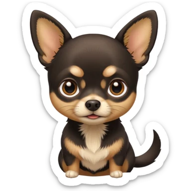 Chihuahua noir marron et feu sticker