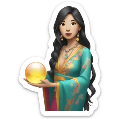 fortune teller asian woman sticker
