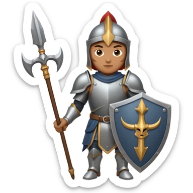 War + armor + halberd sticker