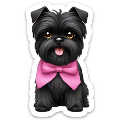 a black Affenpinscher is a freshly groomed sticker