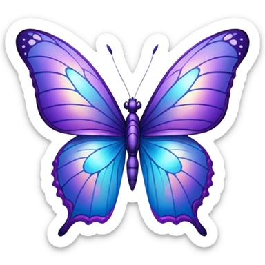 Blue and purple fire butterfly sticker