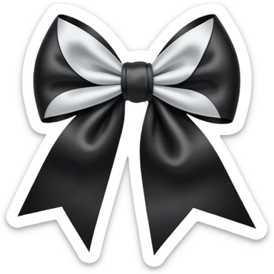 Black ribbon bow emoji  sticker