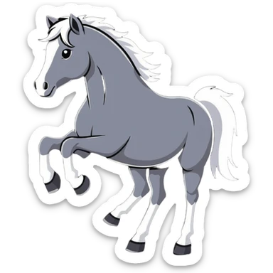 a free rein horse, wild and majestic, cartoon sticker style sticker