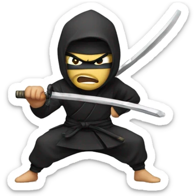 angry ninja sticker