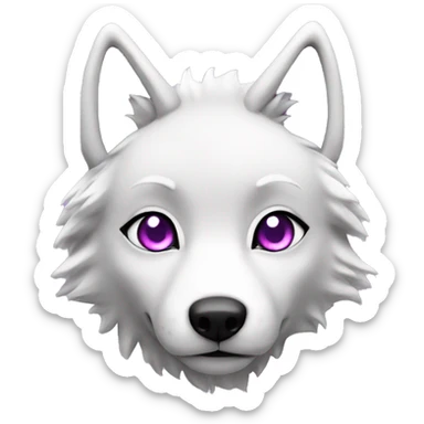 pink white female wolf furry purple eyes sticker