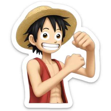 Monkey.d.luffy fait coucou de la main sticker