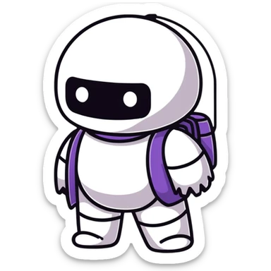 Among Us imposter character looking suspicious sticker