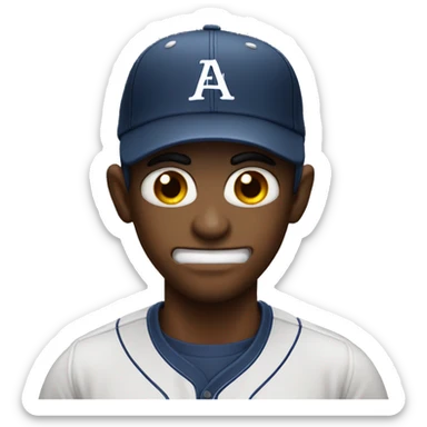 Demon wih eyes in baseball cap sticker