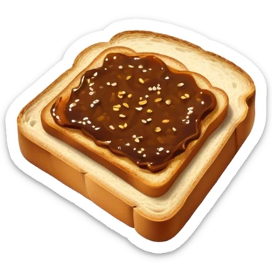 slice of bread with a spread of vegemite sticker