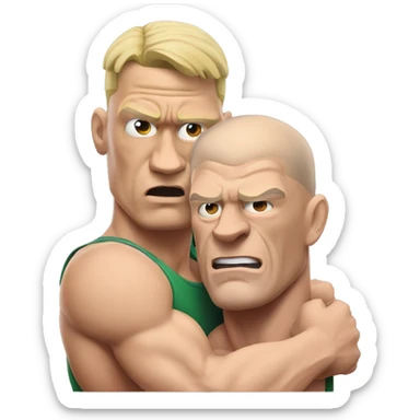 john cena with an amongus in a headlock sticker