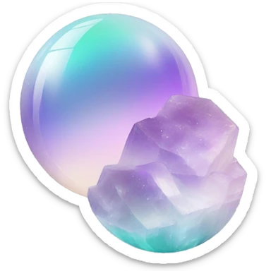 Pastel white iridescent fluorite gradient orb sticker