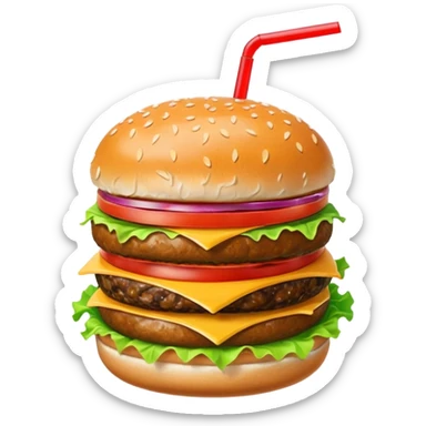 burger and drink sticker