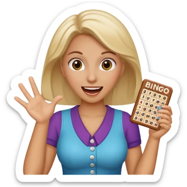 Woman playing bingo sticker