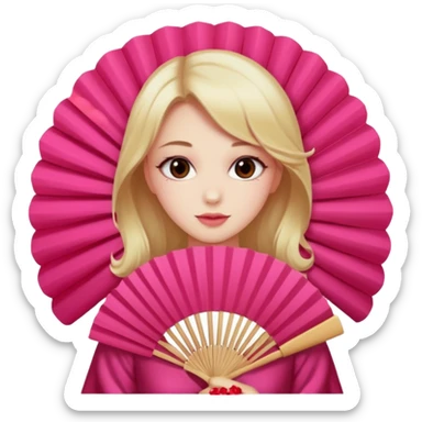 Clean girl pink fan and I love rose sticker