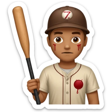 A wood guy and i av a base ball bate with 1% blood sticker