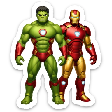 Homem de ferro misturado com Hulk sticker