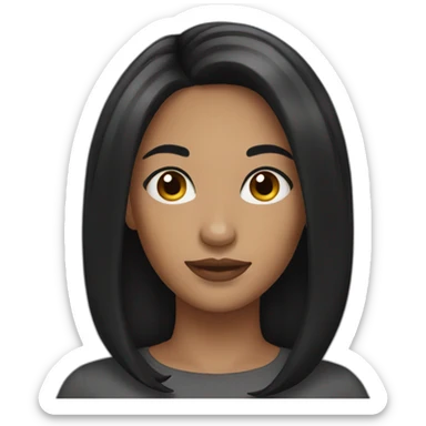 woman black hair sticker