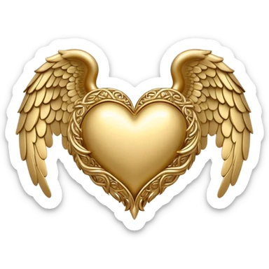 heart with angel wings sticker