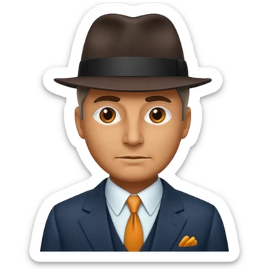 Retro Mobster with different colored suit and hat sticker
