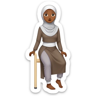 Hijabi amputated leg sticker