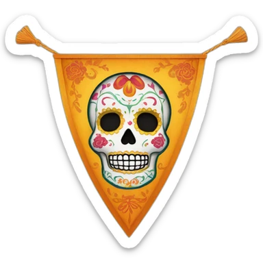 pennant dia de los muertos sticker