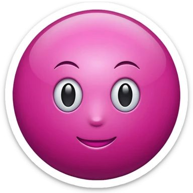 magenta color sphere. Negative : Emoji. sticker