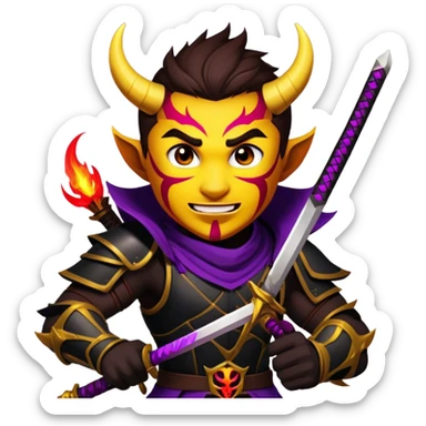Demon-Horned Warrior sticker