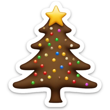brown christmas tree sticker