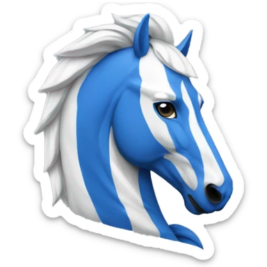 blue and white trojan sticker