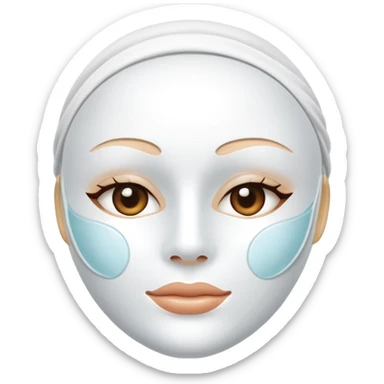 a white skincare beauty mask pack for face, without real person's face sticker