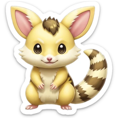 Scaley Phosphorescent Solar Furret-Pichu-animal sticker