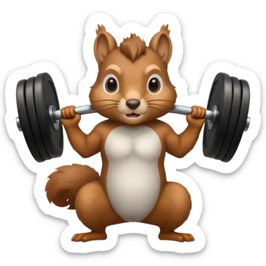 Squirrel lifting weights  sticker