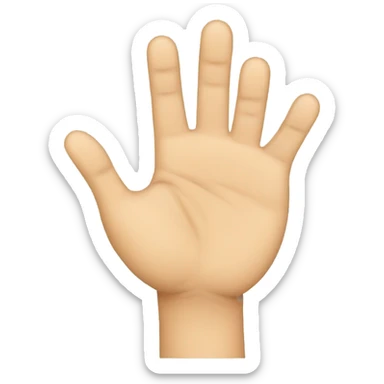 hand sign open palm but the 2,3 and 4 finger are stick to each o sticker