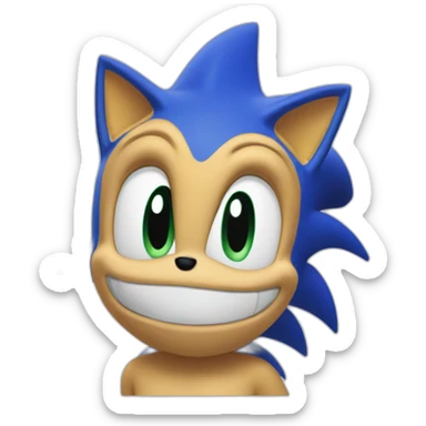 La tête de sonic le hérisson avec des yeux en cœur sticker