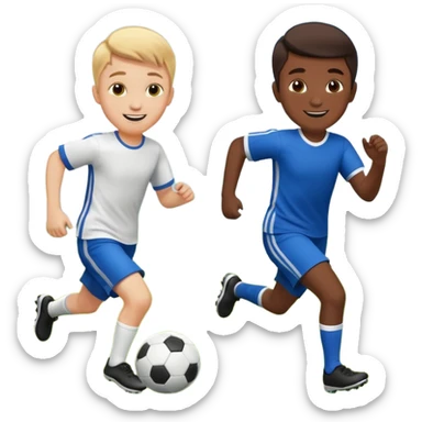 two brothers playings soccer sticker