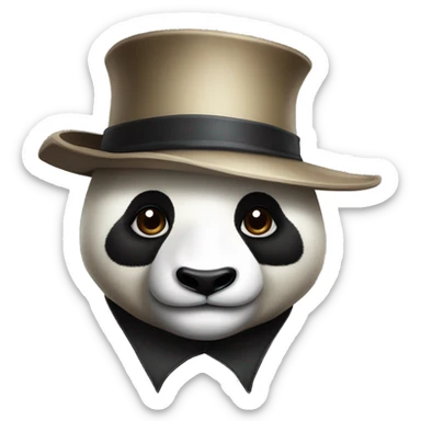 Panda roux avec un chapeau sticker