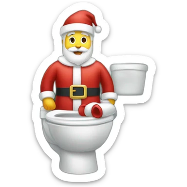 Père Noel aux toilettes sticker