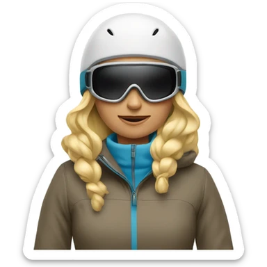 Blonde woman skiing sticker