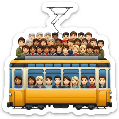 Crowded tram sticker