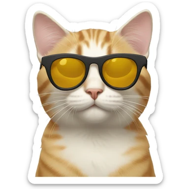 Cat with sunglasses sticker