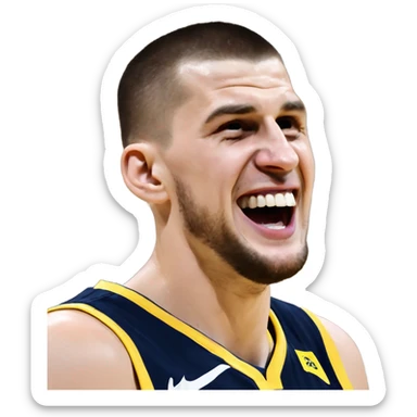 Nikola Jokic laughing evilly sticker