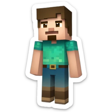 Minecraft steve pregnant holding his stomach sticker